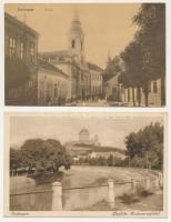 Esztergom - 2 db RÉGI város képeslap: zárda, bazilika