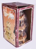 Háromszintes karácsonyi forgó, gyertyák hője mozgatja, sérült dobozában, m: 36 cm