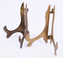Bronz tányértartó pár, h: 12 cm