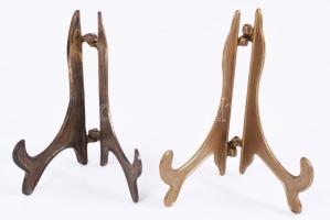 Bronz tányértartó pár, h: 12 cm