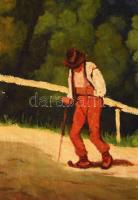 D. Némethy Miklós (1880-?): Erdélyi búcsújárók, 1934. Olaj, vászon. Jelezve balra lent. 80×100 cm. A...