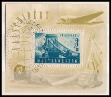 1948 Lánchíd II. blokk bélyegnapi bélyegzéssel