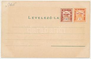 Budapest I. Királyi vár és várbazár este holdfényben, rakpart, gőzhajók, "ODOL". Regel &am...