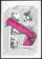 Khell Csörsz (1953-): Kaszakő, 1976. Koncertplakát, papír, jelzett a plakáton. 21×15 cm.