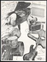 Khell Csörsz (1953-): Kaszakő, Jazz-Rock Quartet, 1978. Koncertplakát, papír, jelzett a plakáton. 38×28,5 cm.