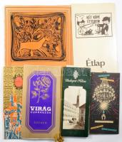 8 db vegyes étlap/menü, közte Gundel Szt. Gellért Szálló diétás étrendek (1936)