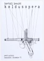 Khell Csörsz (1953-): Koldusopera, Bertolt Brecht, Pesti Színház, 1978-79 körül. Plakátterv. Tus, ko...