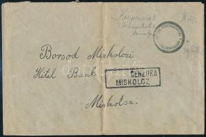 1945.03.23. Levél Felsőnyárádról a postahivatal gumibélyegzőjével és 30f készpénz bérmentesítéssel Miskolcra, cenzúrázva