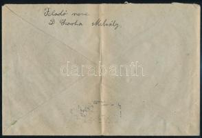 1945.03.23. Levél Felsőnyárádról a postahivatal gumibélyegzőjével és 30f készpénz bérmentesítéssel M...