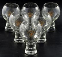 'Unicum Szilva' pohárkészlet, eredeti dobozában, 6 db, 0,33l, m: 13 cm