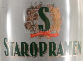 'Staropramen' üveg söröspohár készlet, eredeti dobozában, 6 db, 0,3 l, m: 21 cm