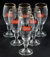 "Stella Artois" üveg söröspohárkészlet, eredeti dobozában, 6 db, 0,25 l, m: 18 cm