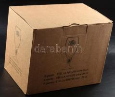 "Stella Artois" üveg söröspohárkészlet, eredeti dobozában, 6 db, 0,25 l, m: 18 cm