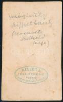cca 1860 Seiffert Károly (1829-1895) földbirtokos, keményhátú fotó Heller József pesti műterméből, 1...