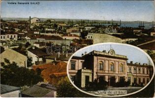 Galati, Galatz; Vedere Generala, Gara de calatori. Edit. Jon Negoescou / view, railway station (EK)