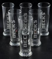 "Beck's" söröspohárkészlet, eredeti dobozában, 6 db, 0,25 l, m: 17,5 cm