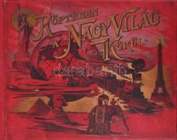 Röptében a nagyvilág körül. A világ kiváló városainak, tájainak és műalkotásainak fénykép-gyűjteménye. Magyarázó szöveggel szerk.: Timár Szaniszló. Chicago-Berlin-London-Paris, én., The Werner Company, [4] p. + 128 (kétoldalas fekete-fehér fotókkal illusztrált táblák) t. Kiadói aranyozott, festett, illusztrált haránt-alakú egészvászon-kötés, kopott, foltos borítóval, javított, pótolt gerinccel, javított kötéssel, javított, foltos címlappal, néhány foltos lappal.