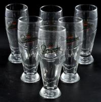 'Staropramen' üveg söröspohár készlet, eredeti dobozában, 6 db, 0,3 l, m: 18 cm
