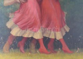 D. Némethy Miklós (1880-?): Dévajkodók, 1934. Olaj, vászon. Jelezve balra lent. Hátoldalán Nagy Balo...