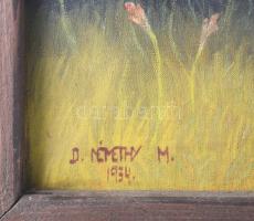 D. Némethy Miklós (1880-?): Dévajkodók, 1934. Olaj, vászon. Jelezve balra lent. Hátoldalán Nagy Balo...