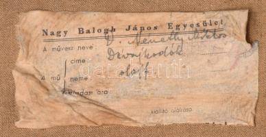 D. Némethy Miklós (1880-?): Dévajkodók, 1934. Olaj, vászon. Jelezve balra lent. Hátoldalán Nagy Balo...