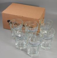 'Hoegaarden' üveg söröskorsó készlet, eredeti dobozában, 6 db, 0,5 l, m: 16 cm
