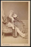 cca 1870 Clara Ziegler (1844-1909) keményhátú fotó Hanftaengl müncheni műterméből, 10,5×6,5 cm