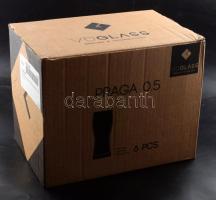 'Borsodi' üveg söröskorsó készlet, dobozban, 6 db, 0,5 l, m: 20 cm