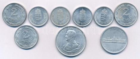 1941-1944. 1P Al (4xklf) + 1941-1943. 2P Al (3xklf) + 1943. 5P Al "Horthy Miklós születésének 7...