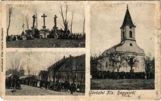 Kishegyes, Mali Idos; Katolikus templom, felvonulás. Gerstheimer Péter kiadása / church, procession (EM)