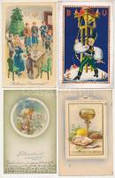 36 db RÉGI karácsonyi, újévi és húsvéti üdvözlőlap / 36 pre-1945 Christmas, New Year and Easter greeting art postcards