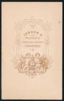 cca 1867 Családi portré, keményhátú fotó London Zsigmond ungvári műterméből, 10,5×6,5 cm