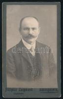 1912 Franz József géplakatos, igazolványként használt keményhátú fotó Filipics Zsigmond rákospalotai...