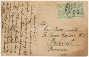 1908 Déva, Sportegyesület, sportolók csoportja / members of the sport club. photo (lyuk / hole)