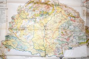 1927 Magyarország gazdaságföldrajzi térképe. Teleki Pál gróf és Cholnoky Jenő közreműködésével hivat...