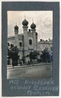 1958 Kolozsvár, Cluj; izraelita templom, neológ zsinagóga, kartonra ragasztott fotó (7,5 x 10,5 cm) / synagogue, photo