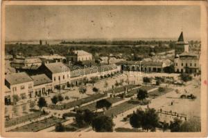 1958 Nagyszalonta, Salonta; Vedere / látkép, a már elbontott neológ zsinagógával, üzletek / view, synagogue, shops (EB)