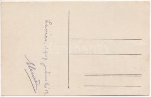 1917 Levico (Südtirol), az SP 4530-15 repülőgép géppuskaállása, osztrák-magyar katonák / WWI Austro-...