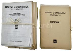 Kb. 70db-os numizmatikai irodalom tétel, benne MÉE Értesítők (~1980-as 1990-es évek), Országos Éremc...