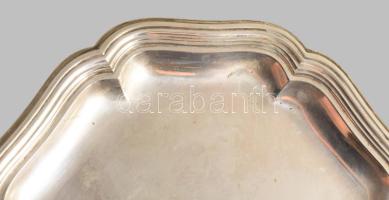 Ezüst (Ag) tálca, jelzett, 30x22 cm, 286g