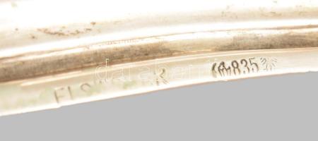 Ezüst (Ag) tálca, jelzett, 30x22 cm, 286g