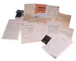 ca 1920-1945 Bőhm László rendező irat hagyatéka, benne Nemezeti Zenedei bizonyítványa Siklós Albert (1878-1942) zeneszerző, Noseda Károly (1863-1944) karmester, zeneszerző, Szabados Béla zeneszerző(1867-1936) aláírásaival igazolás az Opera búvóhelyére költözésről Nádasdy Kálmán (1904-1980) háromszoros Kossuth díjas rendező, opera igazgató pedagógus és Székely Mihály, Spagatner (1901-1963) kétszeres Kossuth-díjas magyar operaénekes aláírásával valamint egyéb okmányokkal, fényképekkel