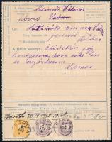 1892 Táviratlap 2x 2kr + 8kr díjkiegészítéssel, "ZBORÓ" - "BÁRTFA"