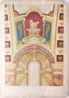 D. Némethy Miklós (1880-?), 3 db mű két hordozón: Bátyai r. k. templom díszítő vázlatai, második bolthajtásának díszítő terve, 1930-as évek. Olaj, ceruza, papír, karton. Jelzett. Karton sarkaiban kissé sérült. 47×69 és 73x51,5 cm.