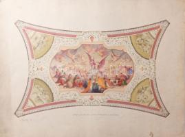 D. Némethy Miklós (1880-?), 3 db mű két hordozón: Bátyai r. k. templom díszítő vázlatai, második bol...