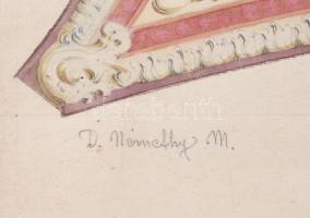 D. Némethy Miklós (1880-?), 3 db mű két hordozón: Bátyai r. k. templom díszítő vázlatai, második bol...