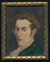 LM jelzéssel: Ifjú férfi portréja. Akvarell, papír. Üvegezett keretben 10x12 cm