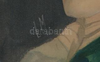 LM jelzéssel: Ifjú férfi portréja. Akvarell, papír. Üvegezett keretben 10x12 cm