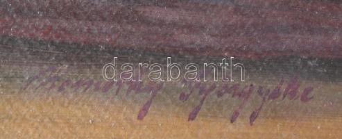 Némethy Györgyi (XX. sz. eleje): Csendélet könyvekkel és szoborral. Olaj, karton. Jelzett. Sérült. 5...