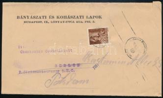 1943 Újságszalag Hadvezérek 4f bélyeggel, Berlinbe, német cenzúrával